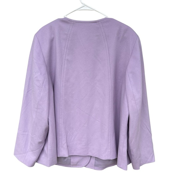 NWT Talbots BRUSHED ITALIAN WOOL SCALLOP EDGE JACKET - Size 22W - Lilac Purple - Picture 10 of 12